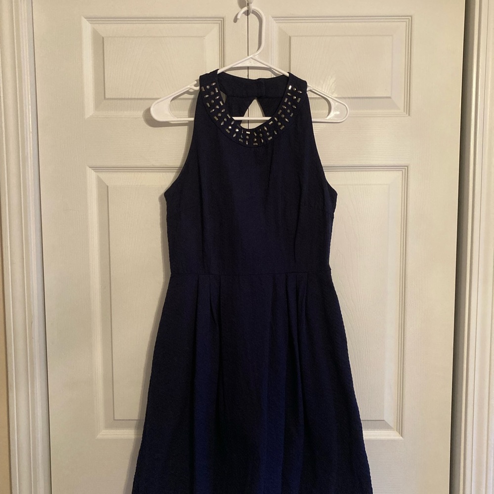 NY&C Blue Dress with Keyhole Back